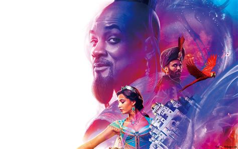 Aladdin 2019 Movie - Genie,Jasmine & Jafar 4K wallpaper download