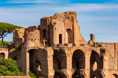 Ruinas Del Templo De Apolo Palatino En El Monte Palatino Roma Italia
