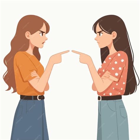 Vector of two teenagers arguing with each other | Premium AI-generated