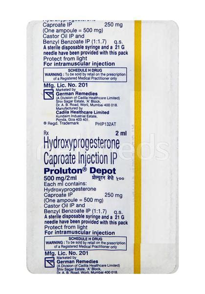 Proluton 500mg Injection(Depot) 2ml - Buy Medicines online at Best ...