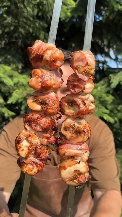 Самый сочный шашлык этого лета 🔥 Шашлык с курицей и беконом это ...