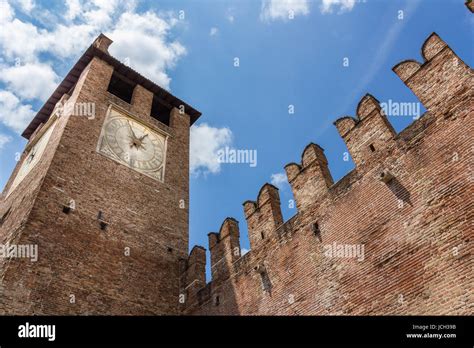 ancient walls  castelvecchio fortress  verona italy  medieval