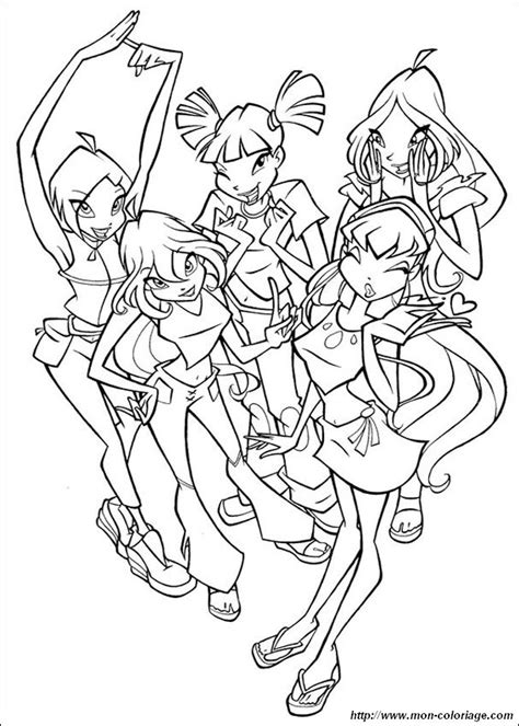 Colorare Winx, disegno winx fate gruppo