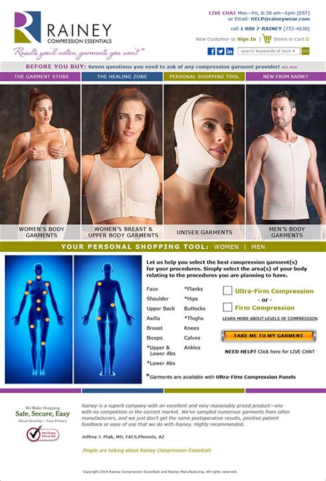 Compression Garments Website on Behance