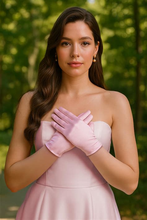 Snapklik.com : Short Satin Gloves For Women - Silk Opera Wedding Bridal