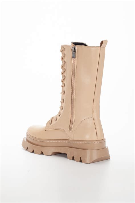 SUENO SHOES Kadın Postal Nude Bot Fermuarlı Kalın Tabanlı Fiyatı