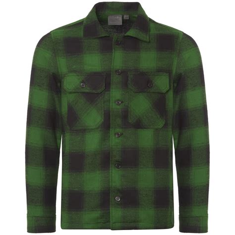Naked And Famous Denim Green & Black Work Shirt | Stuarts London