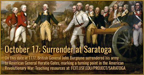 October 17: surrender at saratoga