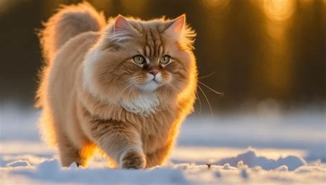 Обои кот, рыжий, пушистый, снег, скачать обои, фото и картинки бесплатно