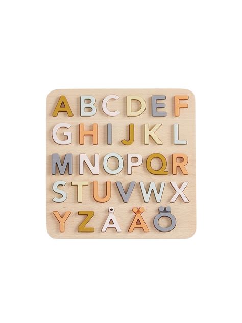 Pussel med bokstäver Wooden Alphabet Puzzle, Abc Puzzle, Alphabet ...