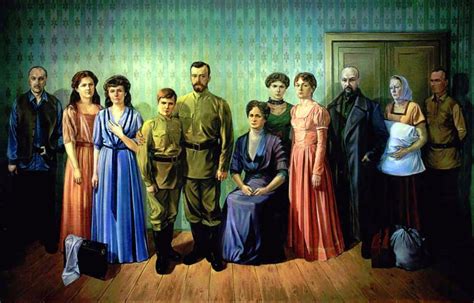 Tsar Nicholas II and his Imperial family lining up for their execution ...