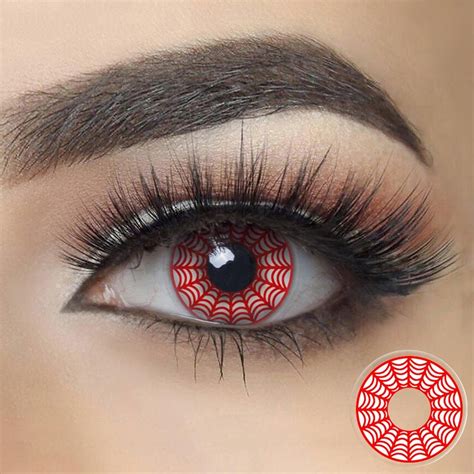 Red Spider Web Halloween Contacts