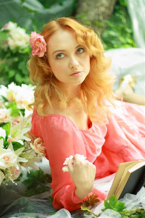 Romantic young woman stock photo. Image of flower, fresh - 25592198