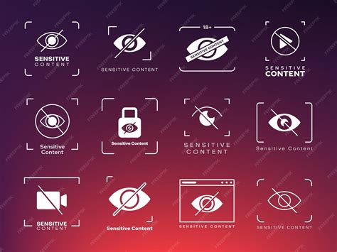 Icônes de contenu sensible censurées uniquement photo et vidéo arrêter