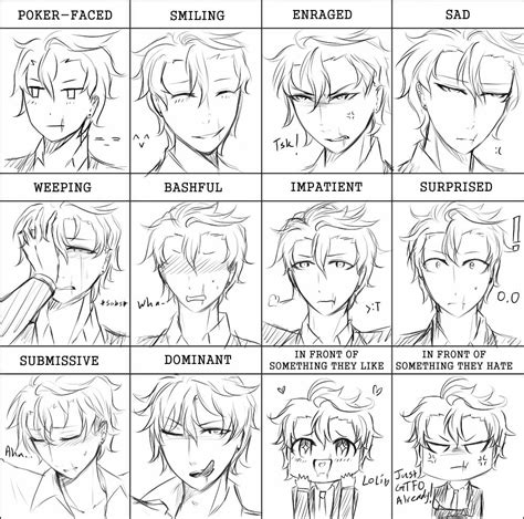 Anime expressions, Anime faces expressions, Face expressions