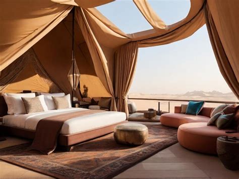 luxury desert hotel suite covered premium ai generated image