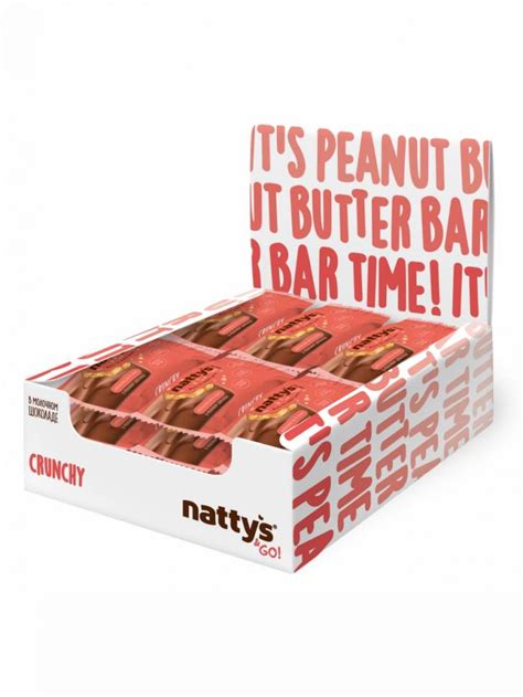 Протеиновые батончики без сахара Nattys&Go! MINI Crunchy с арахисовой ...