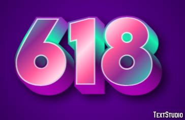 618 Text Effect and Logo Design Number
