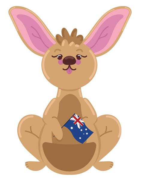 kangaroo australia day 16755191 Vector Art at Vecteezy