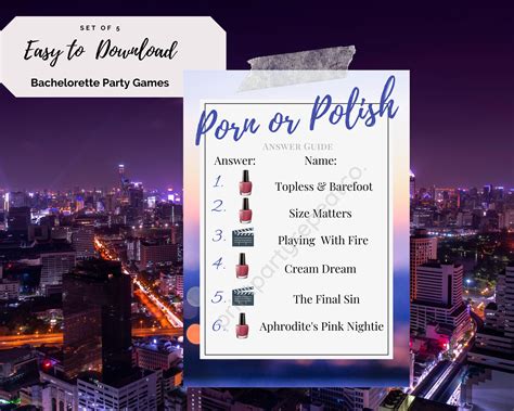 Bachelorette Printable Party Game | Porn or Polish | Digital Version - Etsy