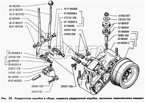 ГАЗ ГАЗ-66 (Каталог 1996 г.) Раздаточная коробка в сборе подвеска ...