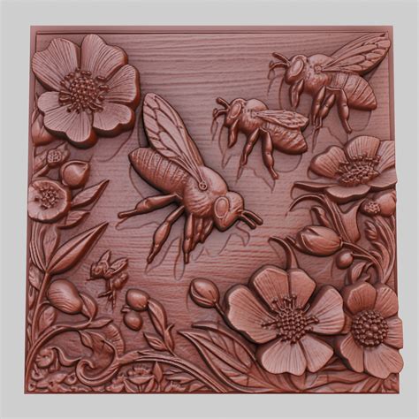 3D file The bee visits flowers 3d printer model animal model obj stl 🐝 ...