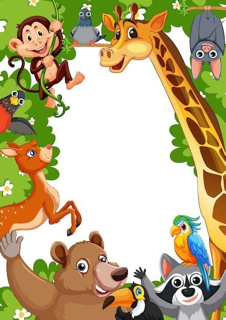 Vibrant Zoo Animal Frame | Free Vector