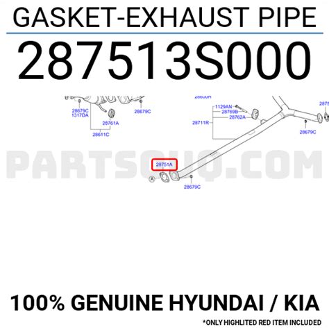 2876428020 Hyundai / KIA GASKET-EXHAUST PIPE, Price: 4.12$, Weight: 0 ...