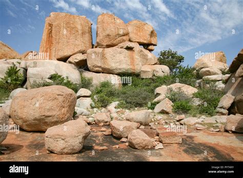 big boulders  hampi india landscape stock photo alamy