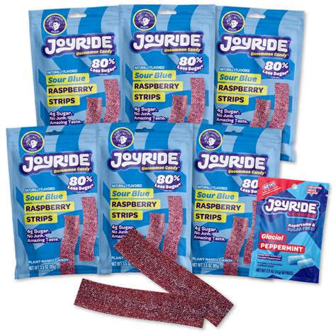 Amazon.com : JOYRIDE Blue Raspberry Sour Strips - 3.5 oz 6-Pack Bundle
