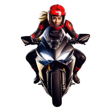 Girl Riding Motorcycle isolated on Transparent Background. 24624502 PNG