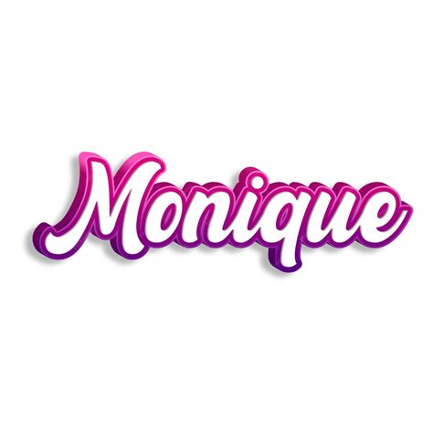Premium Photo | Monique typography 3d design yellow pink white
