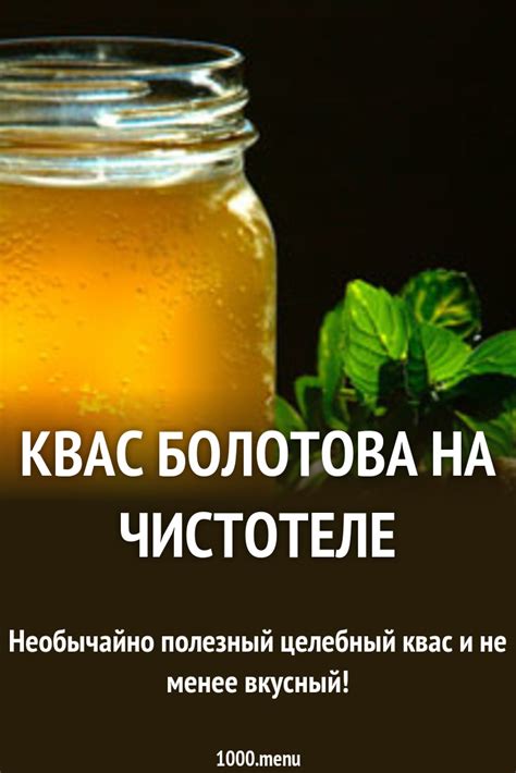 Квас Болотова на чистотеле рецепт с фото - 1000.menu