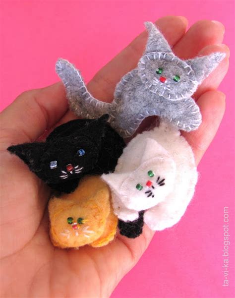 Котята из фетра + выкройка - tavika.ru
