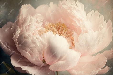 premium ai image  pink peony  shown   large white flower