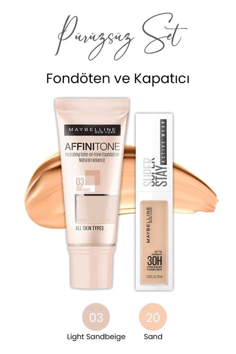 Maybelline New York Affinitone Fondöten 03 Light Ve Superstay Active ...
