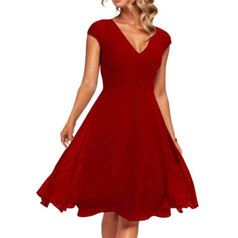 LTTVQM Wedding Guest Dress for Women Spring Boho Solid Color Midi