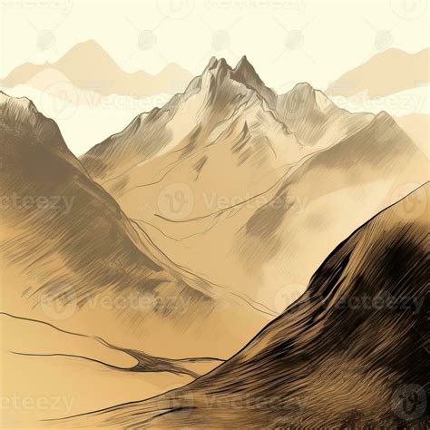 mountains pencil drawing 1