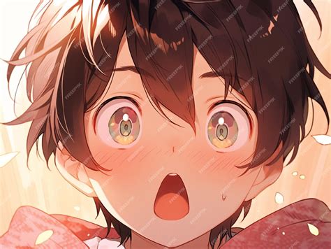 Premium Photo | Anime style image of a young boy with a surprised look
