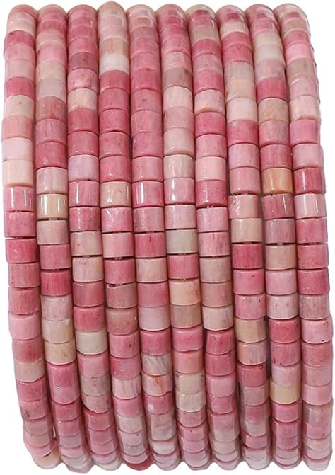 Amazon.com: BEADIA Natural Rhodochrosite Short Cylinder Beads 2x3mm ...