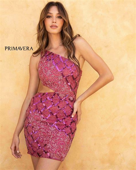 Orange Primavera Couture Short Fitted Dress 3504 - Homecoming Dresses
