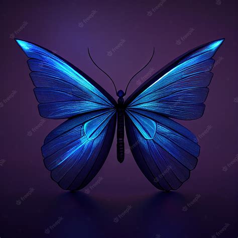 Premium Photo | Blue butterfly with close wings