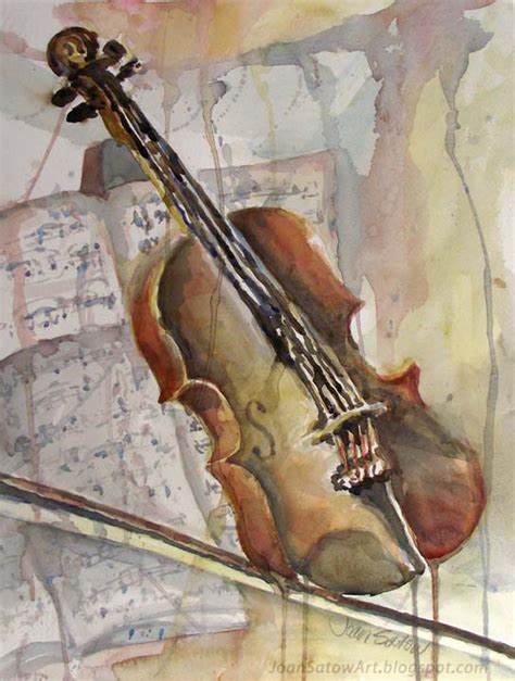 Violin Watercolor Painting at PaintingValley.com | Explore collection ...