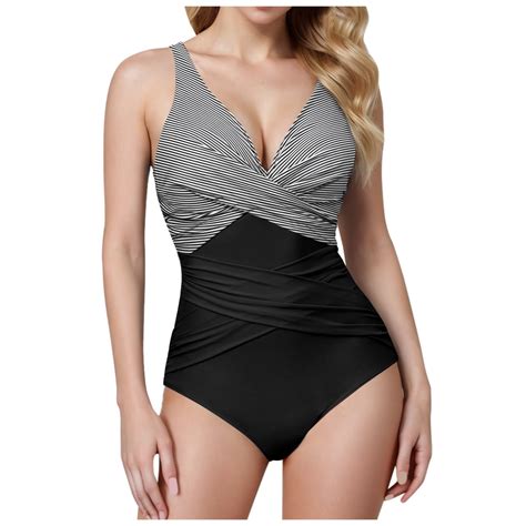 Gibobby One Shoulder Ribbed One Piece Swimsuit with Scalloped Cutout