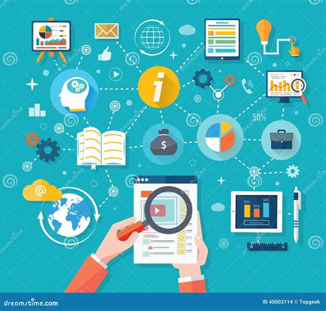 Cartas Da Analítica Do Seo Da Site Na Tela Do PC Ilustração do Vetor