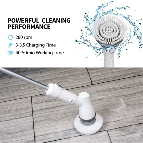 homitt electric floor scrubber cordless power spin shower scrubbing