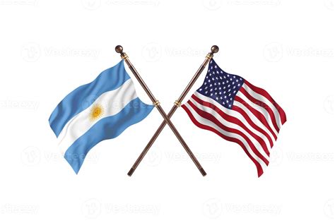 Argentina versus United State Of America Two Country Flags 13984635