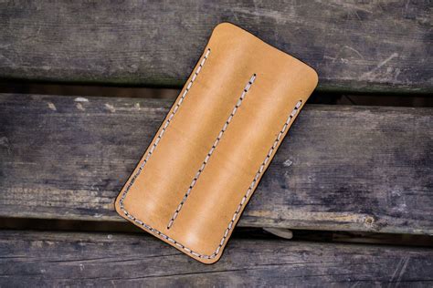 Leather Double Fountain Pen Case/Pen Sleeve - Natural - Galen Leather