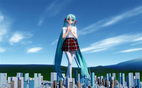 【巨大娘MMD】假扮怪兽的Miku【Giantess Growth】_哔哩哔哩_bilibili