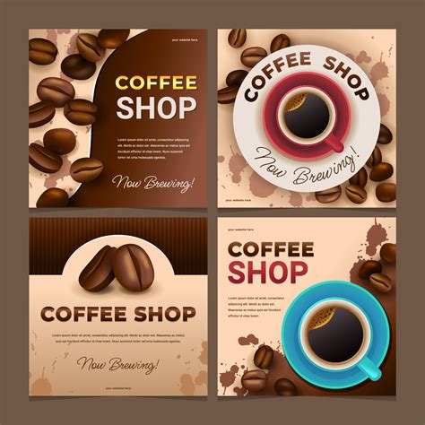 Coffee Shop Instagram Post Template 8384868 Vector Art at Vecteezy